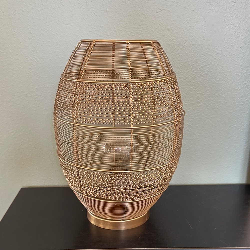 Luxurious Gold Wire Mesh Lamp